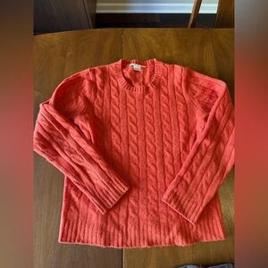 Cashmere women’s Evelyn Grace  Cable Knit Sweater - Coral/orange sz L